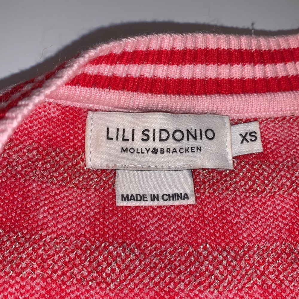 Molly Bracken Lili Sidonio Pink, Red, and Gold Heart Sweater - Women’s XS - Picture 7 of 10